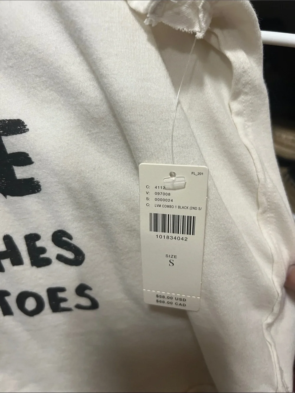 Anthropologie Cream Graphic 'Farm Fresh Produce' Short Sleeve Tee - Picture 2 of 2